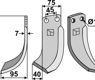 Blade 195x75mm, left