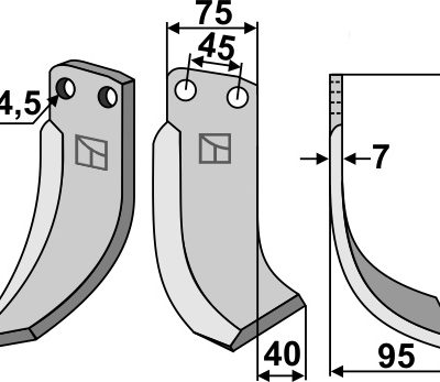 Blade 195x75mm, right