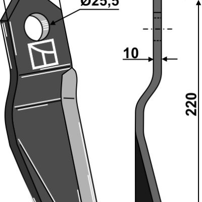Twisted blade 220x80mm - left model