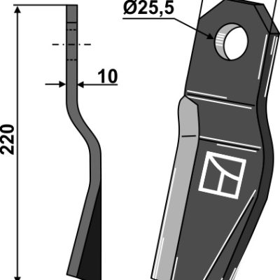 Twisted blade 220x80mm - right model