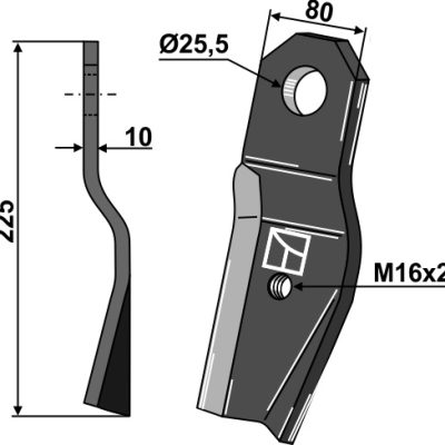 Comminution blade 225x80mm