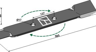 Mower blade 585mm - right