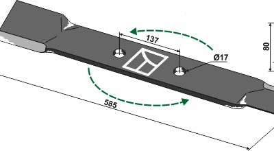 Mower blade 585mm - left