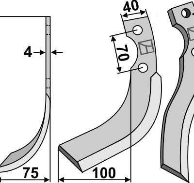 Blade 200x40mm, left