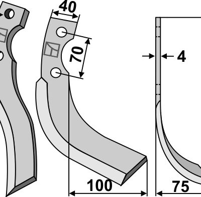 Blade 200x40mm, right