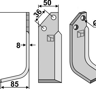 Blade 195x50mm, left