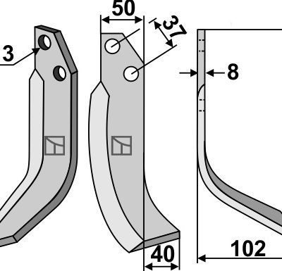Blade 205x50mm, right
