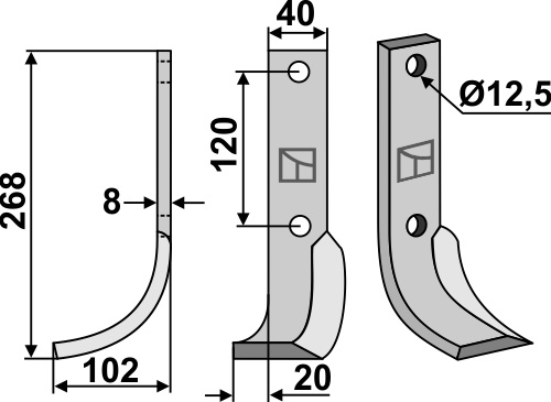 Blade 268x40mm, left