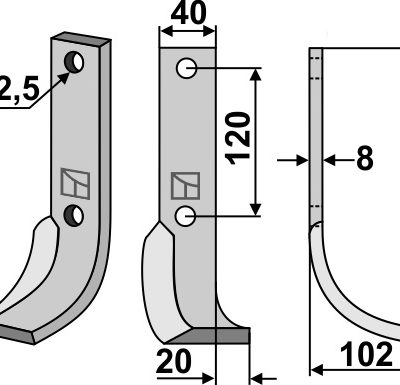 Blade 268x40mm, right