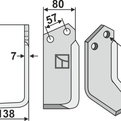 Blade 188x80mm, left