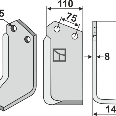 Blade 205x110mm, right