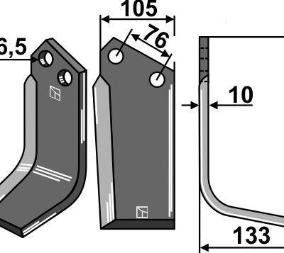 Blade 203x105mm, right