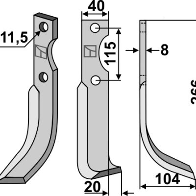 Blade 266x40mm, right