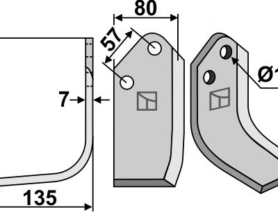 Blade 165x80mm, left