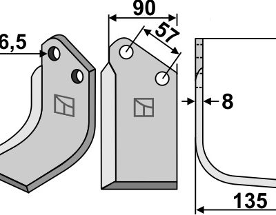 Blade 165x90mm, right