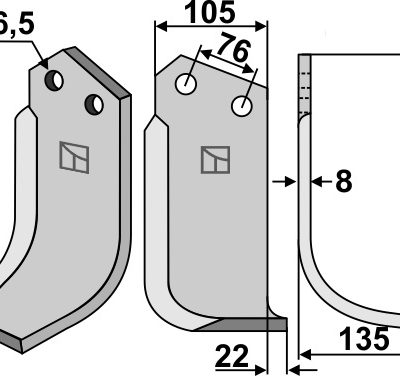 Blade 230x105mm, right