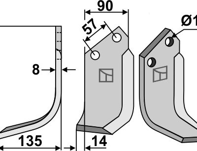 Blade 188x90mm, left