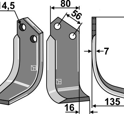 Blade 186x80mm, right