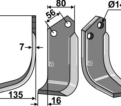 Blade 186x80mm, left