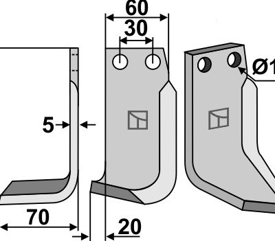 Blade 140x60mm, left