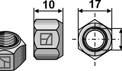 All-metal nut with squeezing device M10 - DIN980 galv. 10.9