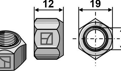 All-metal nut with squeezing device M12 - DIN980 galv. 10.9