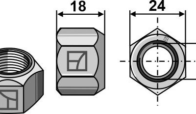 All-metal nut with squeezing device M16 - DIN980 galv. 10.9