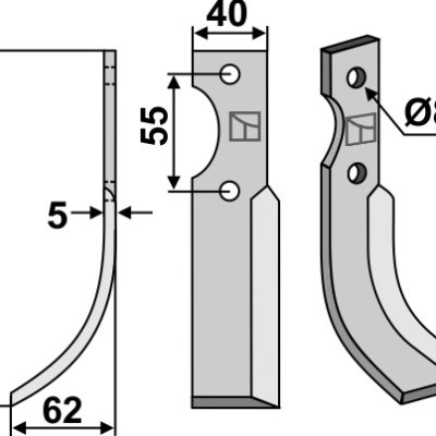 Blade 195x40mm, left