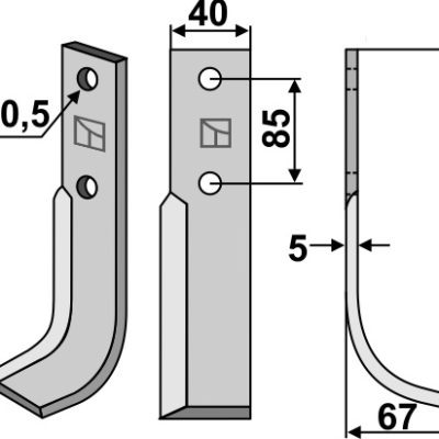 Blade 222x40mm, right
