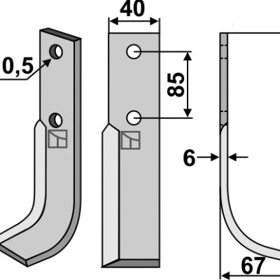 Blade 237x40mm, right
