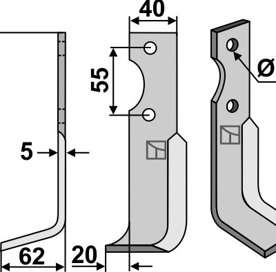 Blade 195x40mm, left