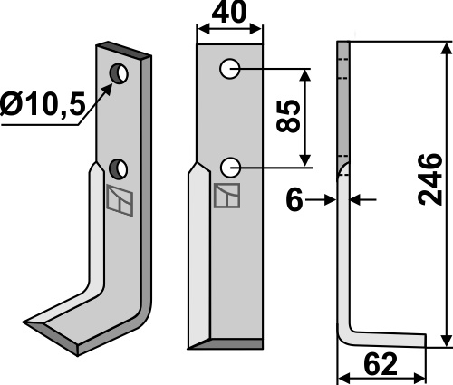 Blade 246x40mm, right