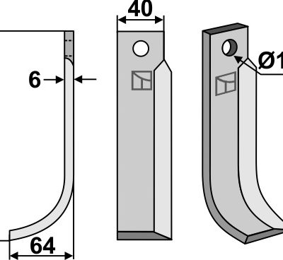 Blade 195x40mm, left