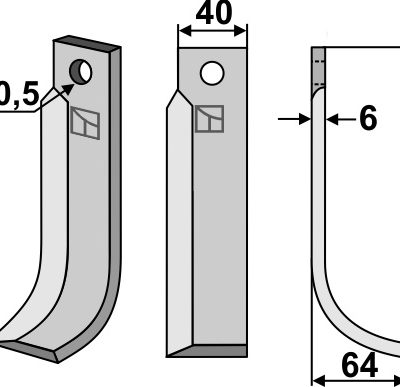 Blade 195x40mm, right