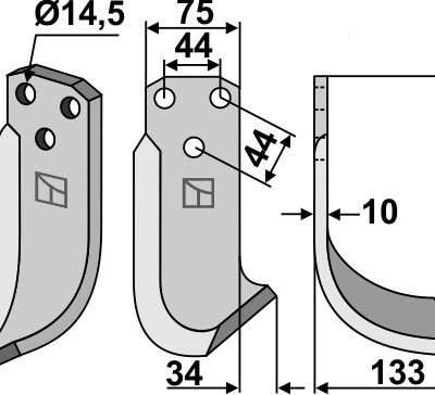 Blade 223x75mm, right