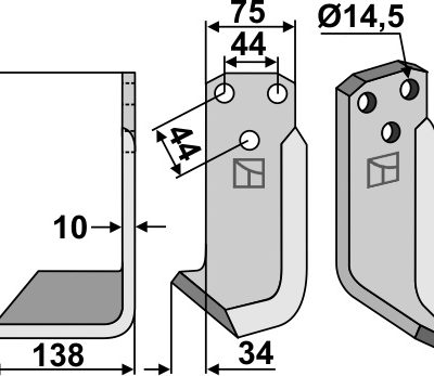 Blade 223x75mm, left