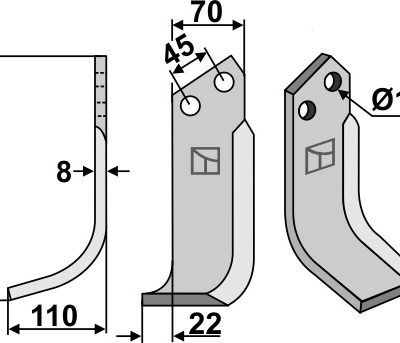 Blade 200x70mm, left
