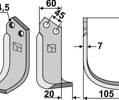 Blade 185x60mm, right