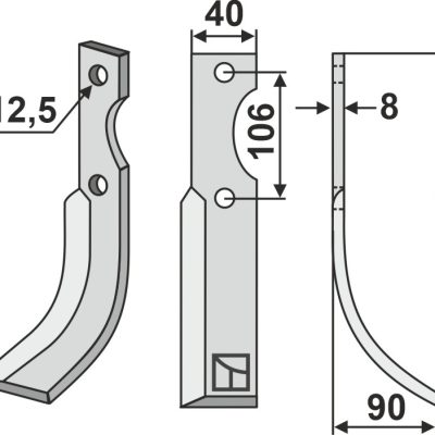 Blade 248x40mm, right