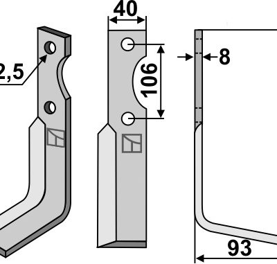 Blade 245x40mm, right