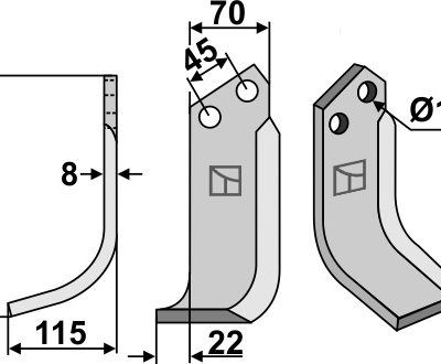 Blade 170x70mm, left