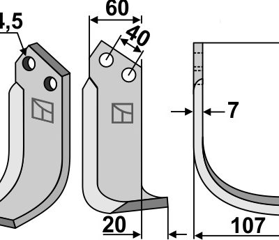 Blade 175x60mm, right