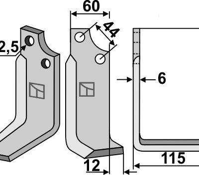 Blade 190x60mm, right