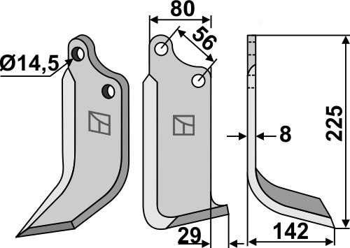 Blade 225x80mm, right