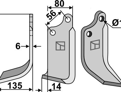 Blade 186x80mm, left