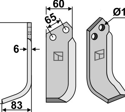 Blade 195x60mm, left