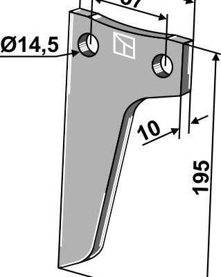 Rotary-tine 195x90mm