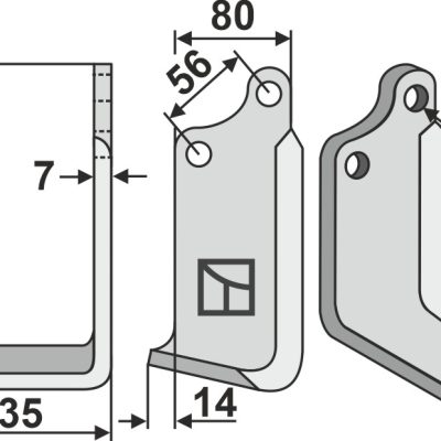 Blade 175x80mm, left