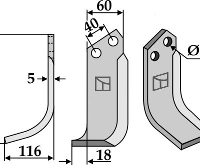Blade 182x60mm, left
