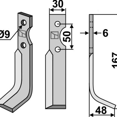 Blade 167x30mm, right